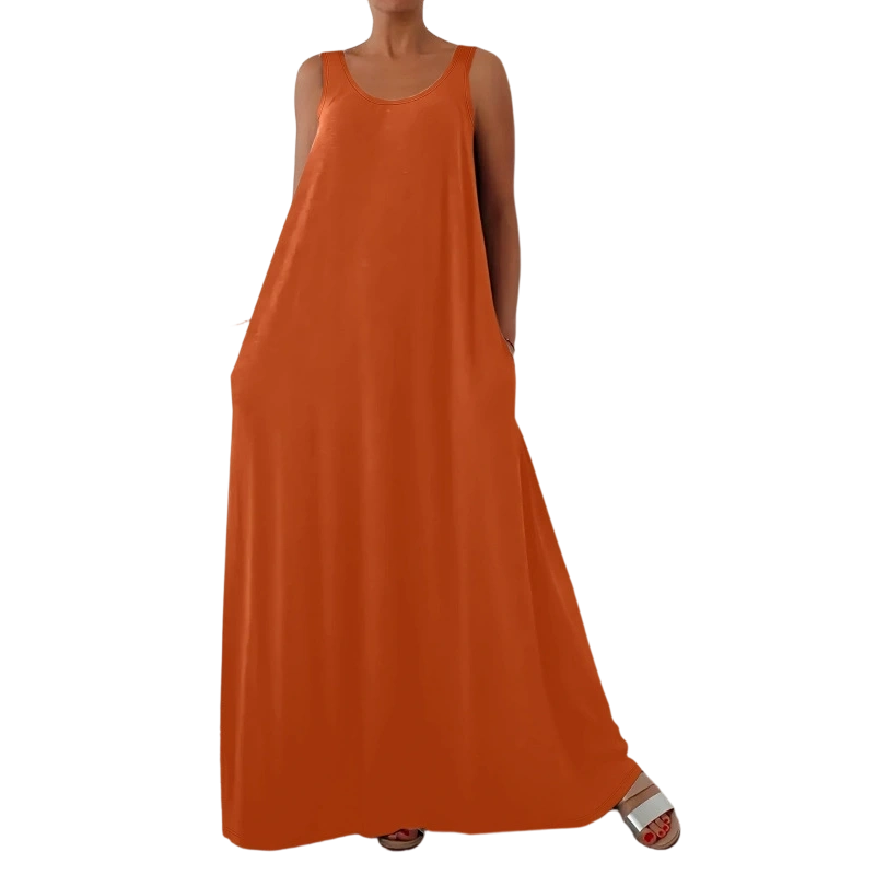 Dames casual mouwloze maxi-jurk