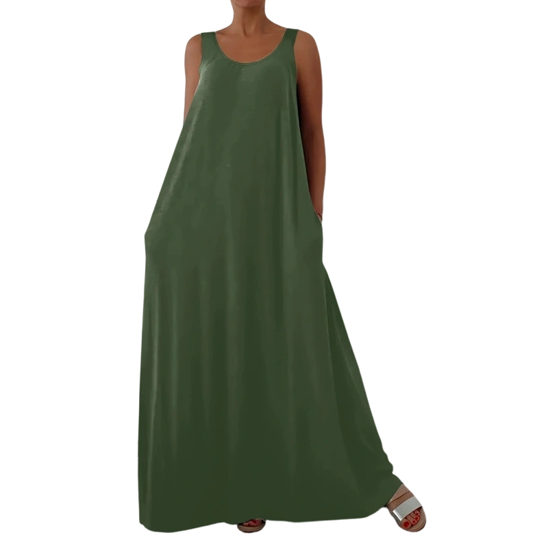 Dames casual mouwloze maxi-jurk