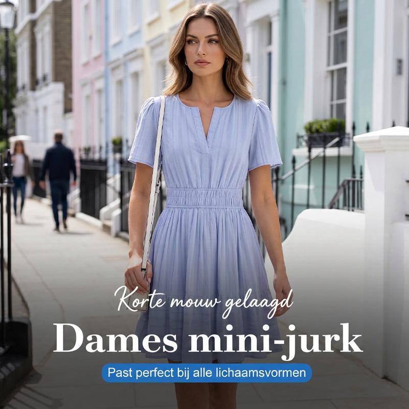 🔥2026 Nieuw Binnen & Bestseller & 50% Korting🔥 Dames Korte Mouw Gelaagde Mini Jurk