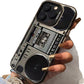 Retro telefoonhoesje met boombox en cassettespeler design