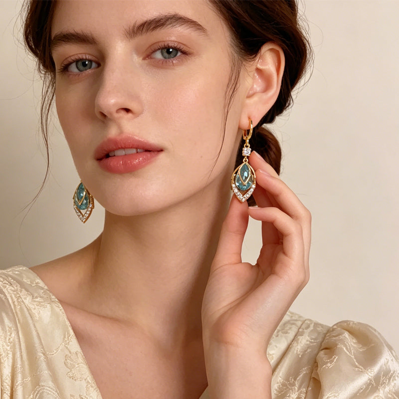 🎁Nieuw 2026 50% KORTING💥Hemelsblauw Druppel Dangle Hoepel Oorbellen💧💍