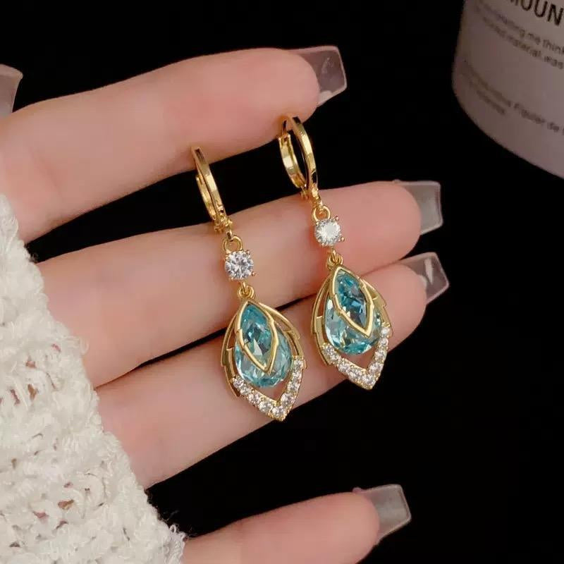 🎁Nieuw 2026 50% KORTING💥Hemelsblauw Druppel Dangle Hoepel Oorbellen💧💍