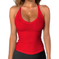 Dames geribbelde V-hals tanktop