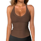 Dames geribbelde V-hals tanktop
