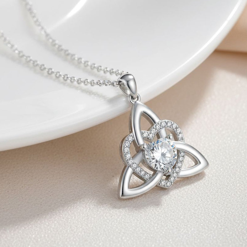 Celtic Knot Heart Pendant Necklace