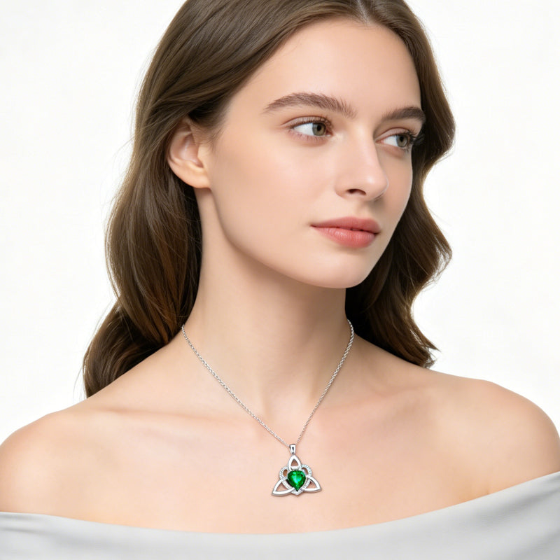 Celtic Knot Heart Pendant Necklace