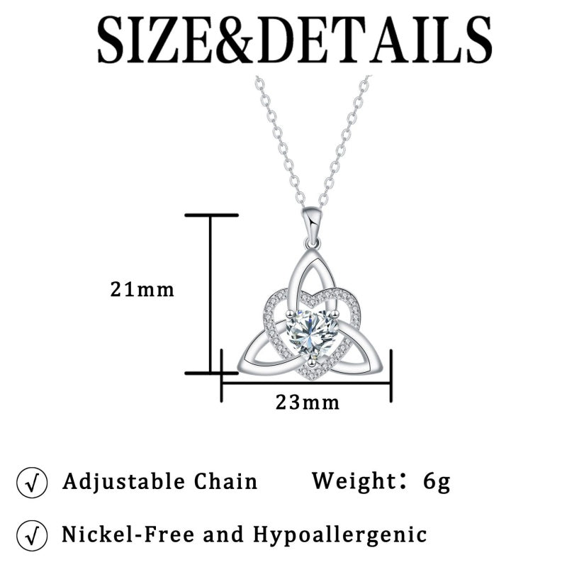 Celtic Knot Heart Pendant Necklace