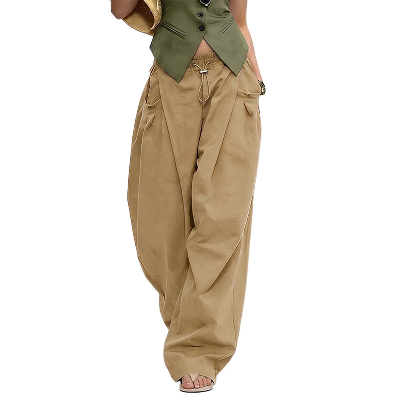 👖 NU 50% KORTING! 🏆 Volumineuze, geplooide lanterbroek – soepelvallend, elegant en met wijde pijpen – perfect voor een chique zomerlook of een formele gelegenheid ✨