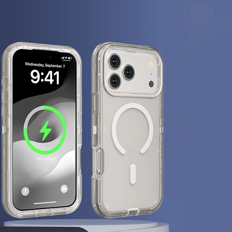 📱Schokbestendig, doorzichtig magnetisch telefoonhoesje🛡️ – Sterke magnetische sluiting, vergelingsbestendig en 360°-bescherming