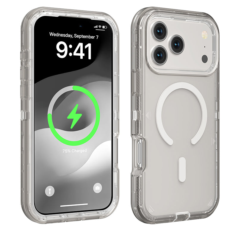📱Schokbestendig, doorzichtig magnetisch telefoonhoesje🛡️ – Sterke magnetische sluiting, vergelingsbestendig en 360°-bescherming