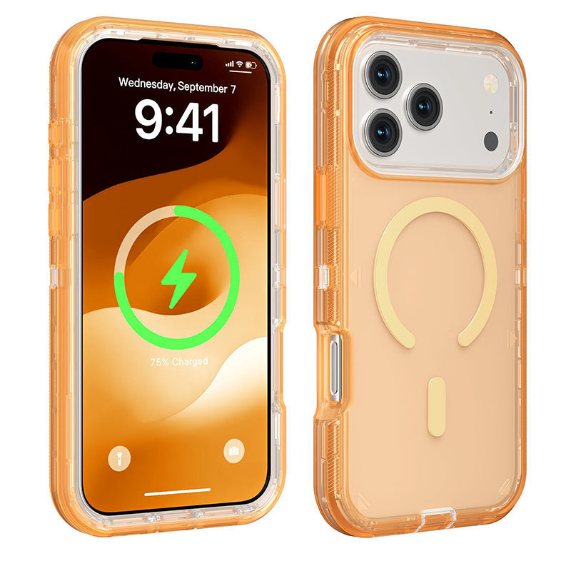 📱Schokbestendig, doorzichtig magnetisch telefoonhoesje🛡️ – Sterke magnetische sluiting, vergelingsbestendig en 360°-bescherming