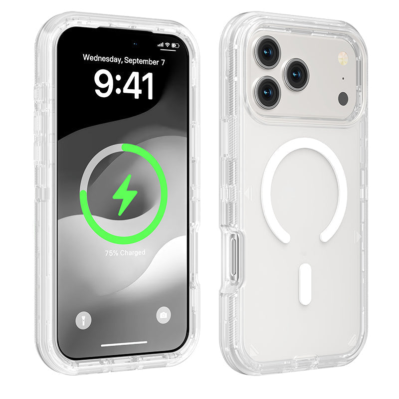 📱Schokbestendig, doorzichtig magnetisch telefoonhoesje🛡️ – Sterke magnetische sluiting, vergelingsbestendig en 360°-bescherming