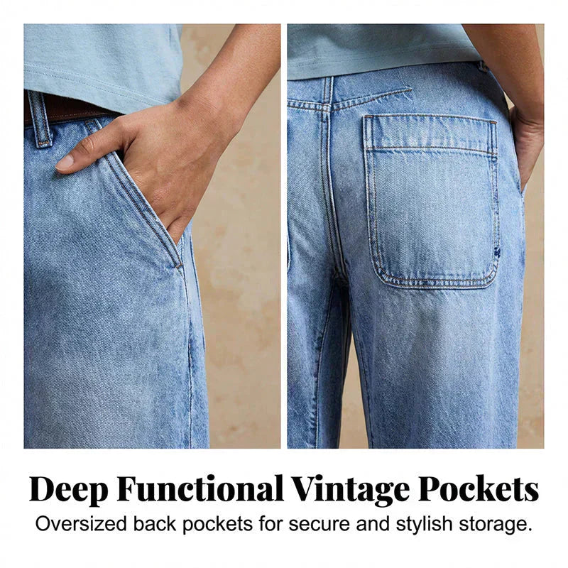 🌟 Damesjeansshort met hoge taille en wijde pijpen – Verlengt de benen & vintage wassing – Casual cropped broek – perfect voor de zomer, het strand of een vrije dag 👒