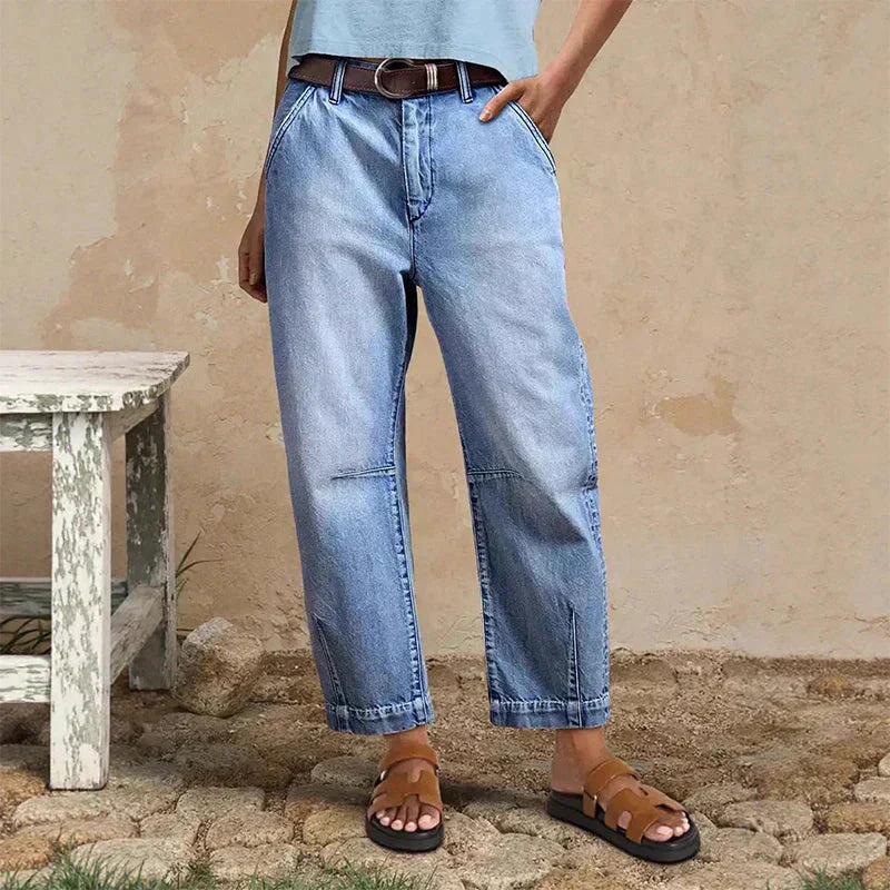 🌟 Damesjeansshort met hoge taille en wijde pijpen – Verlengt de benen & vintage wassing – Casual cropped broek – perfect voor de zomer, het strand of een vrije dag 👒