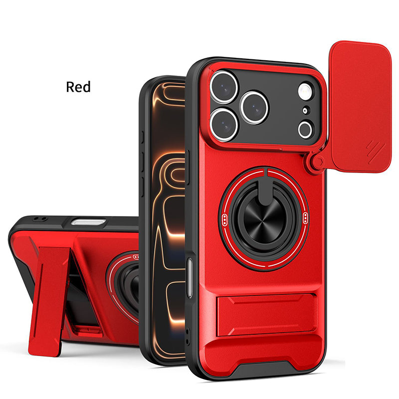 📱 4-in-1 telefoonhoesje – schuifdeksel, ringhouder, magneet, 5 kleuren 🛡️