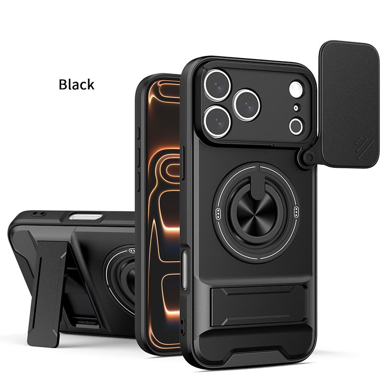 📱 4-in-1 telefoonhoesje – schuifdeksel, ringhouder, magneet, 5 kleuren 🛡️