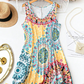 Casual mouwloze A-lijn zomerjurk met print