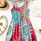Casual mouwloze A-lijn zomerjurk met print