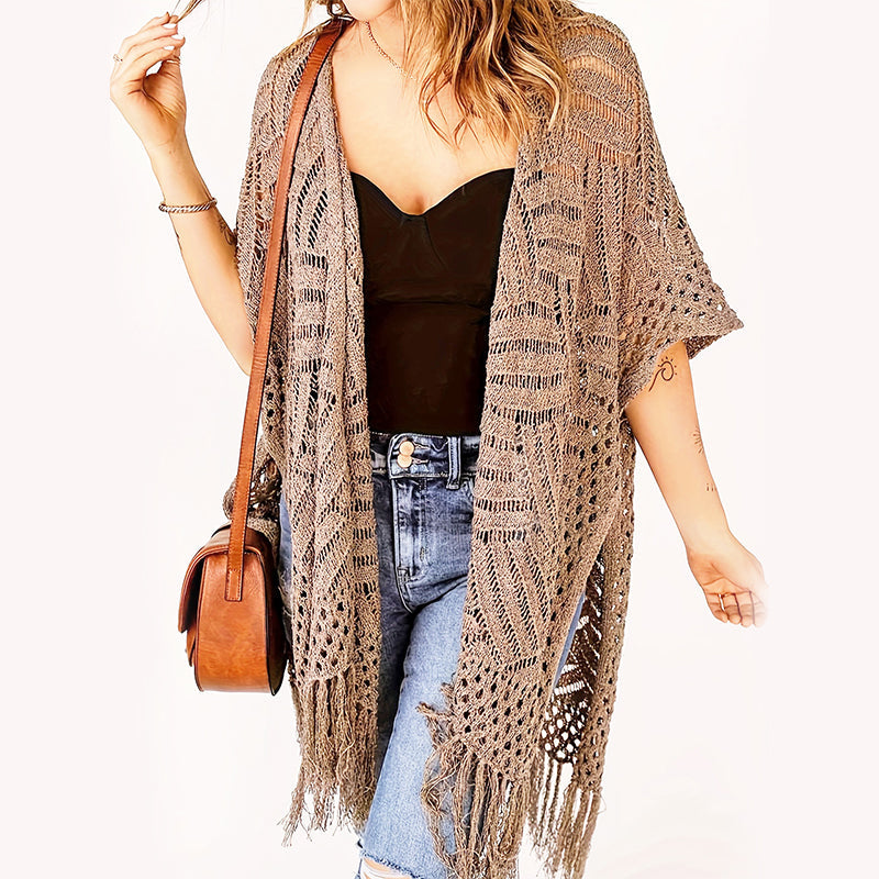 🌿 Dames Open-Front Gebreide Cover-Up 💗