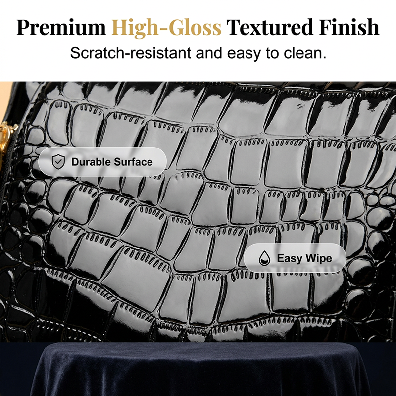 👜 TIJDELIJKE AANBIEDING: 50% KORTING! ✨ Glanzende krokodilprint dames handtas – Gestructureerd, gouden hardware, ruim & chique 💼