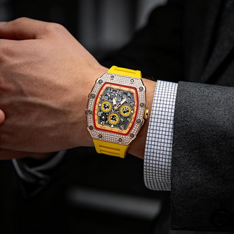 ⌚ Beperkte oplage – 56% korting✨ Luxe herenhorloge in tonneauvorm met strass-versiering