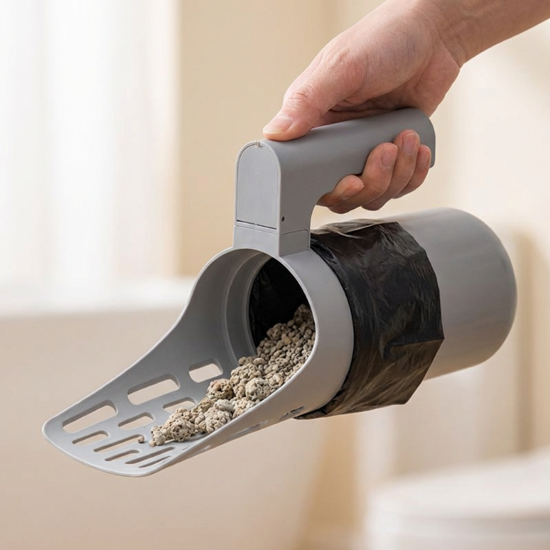 🐱Kattenbakvulling schep met afvalbak💩🗑️