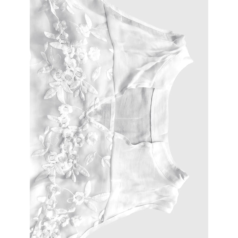 👗🌸 Chique mouwloze blouse met bloemenprint en kant voor dames ✨👩