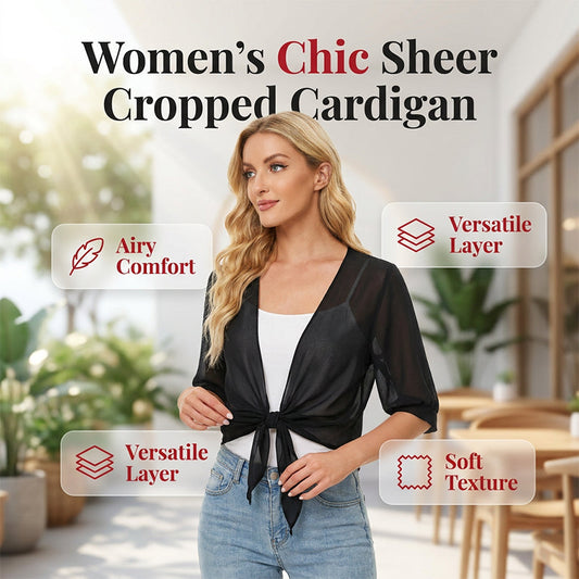 🔥 50% KORTING 🌞 Dames Elegante Chiffon Strikvoorkant Cropped Top 🌿