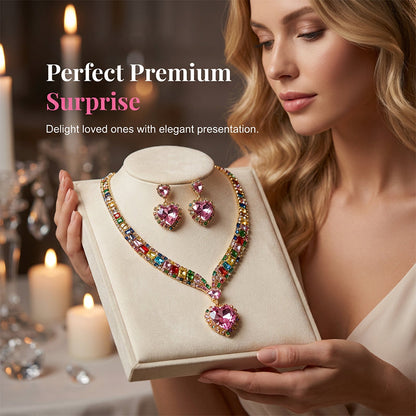 💎 45% KORTING! ✨ Set met glinsterende hartjes – ketting & oorbellen, elegant, lichtgewicht 💖