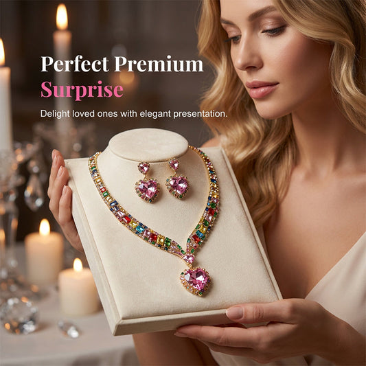 💎 45% KORTING! ✨ Set met glinsterende hartjes – ketting & oorbellen, elegant, lichtgewicht 💖