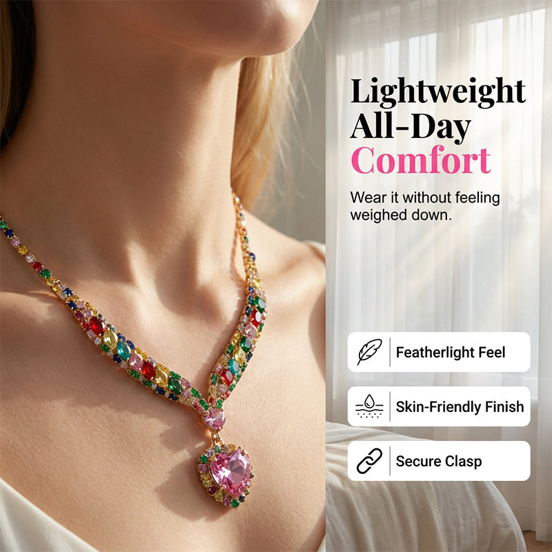 💎Fonkelende hartensieraden set – ketting & oorbellen, elegant, lichtgewicht💖