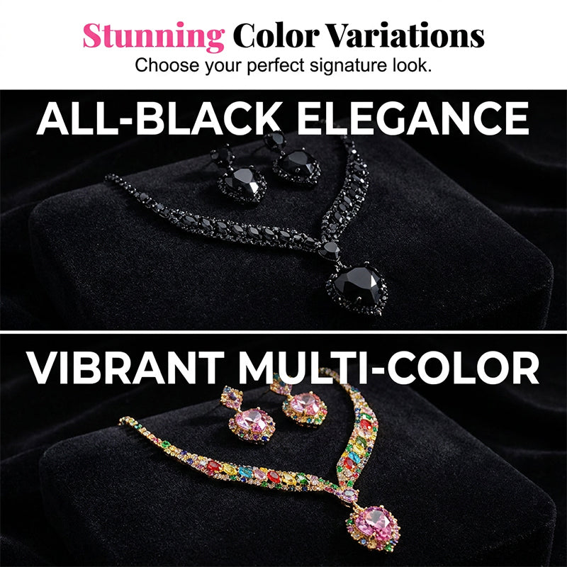 💎Fonkelende hartensieraden set – ketting & oorbellen, elegant, lichtgewicht💖
