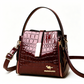 👜 TIJDELIJKE AANBIEDING: 50% KORTING✨ Glanzende krokodilprint dames handtas – Gestructureerd, gouden hardware, ruim & chique 💼
