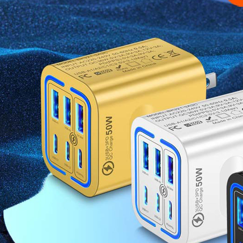 50W 6-poorts USB-C wandlader