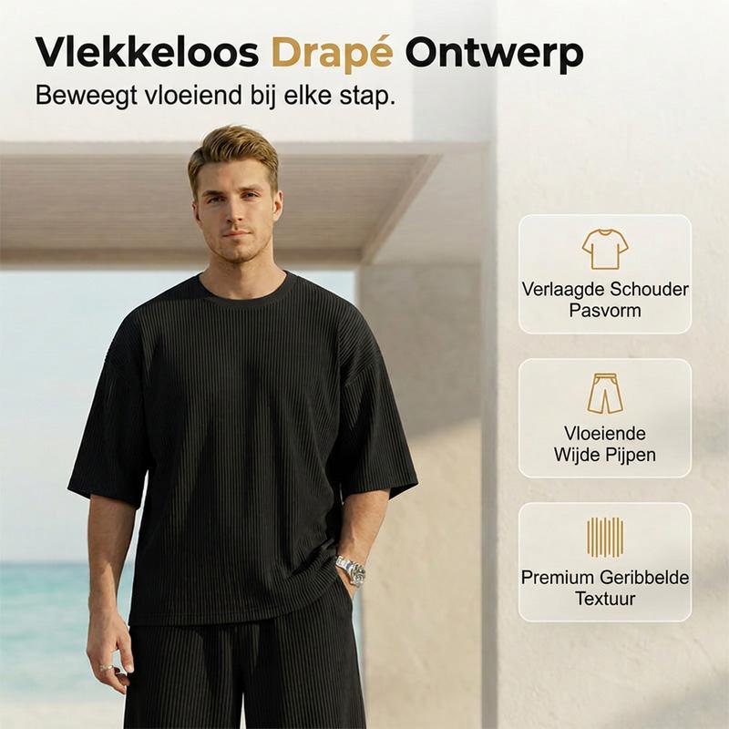 ✨ Modern casual trainingspak met plooien voor heren 👖