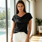 🔥 50% korting 🌸 Dames-top met col en kapmouwtjes 🌿