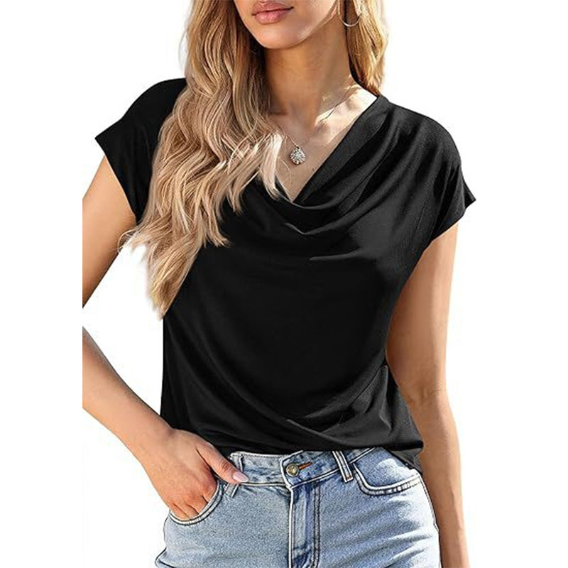 🔥 50% korting 🌸 Dames-top met col en kapmouwtjes 🌿