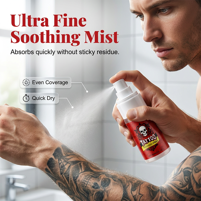 Hydraterende spray voor nazorg na een tatoeage