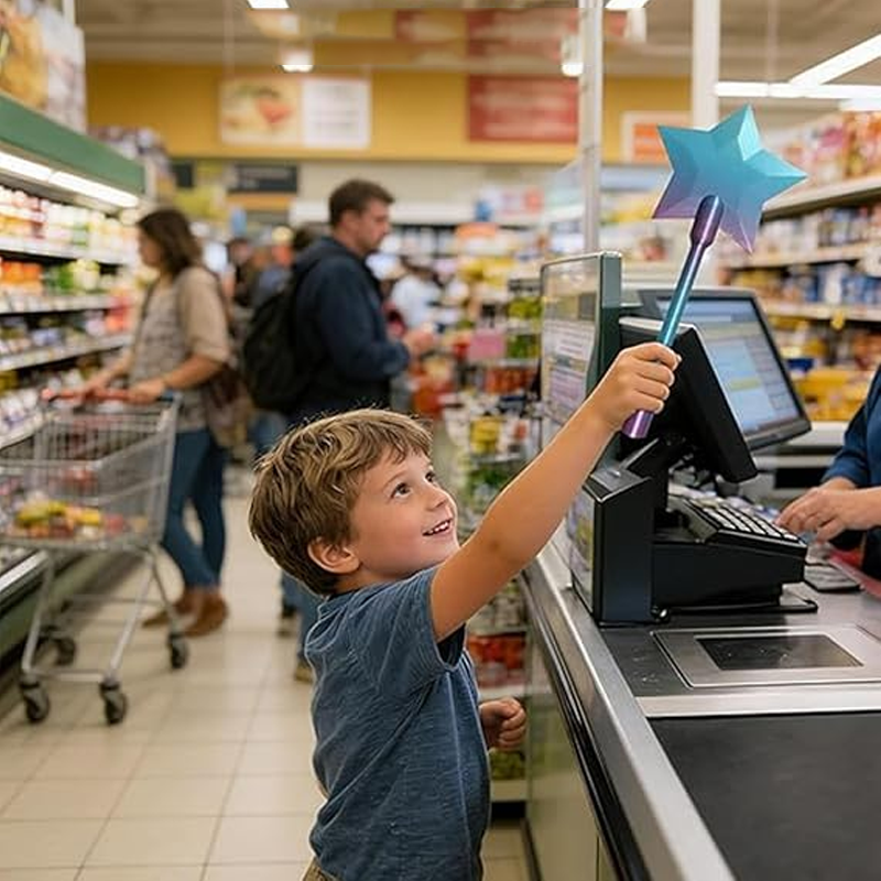 3D-geprinte contactloze betaalstok met stervormige bovenkant