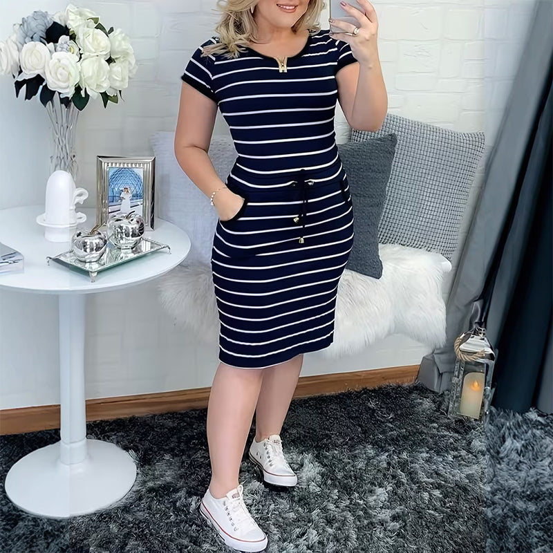 🔥 55% korting 👗 Gestreepte zomerjurk voor dames met zakken 🌸