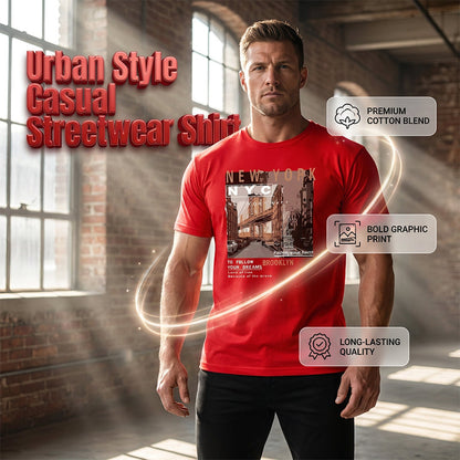 🏙️ TIJDELIJKE AANBIEDING: 52% KORTING! ✨ Urban Graphic T-shirt – New York City, zacht, relaxte pasvorm ✨