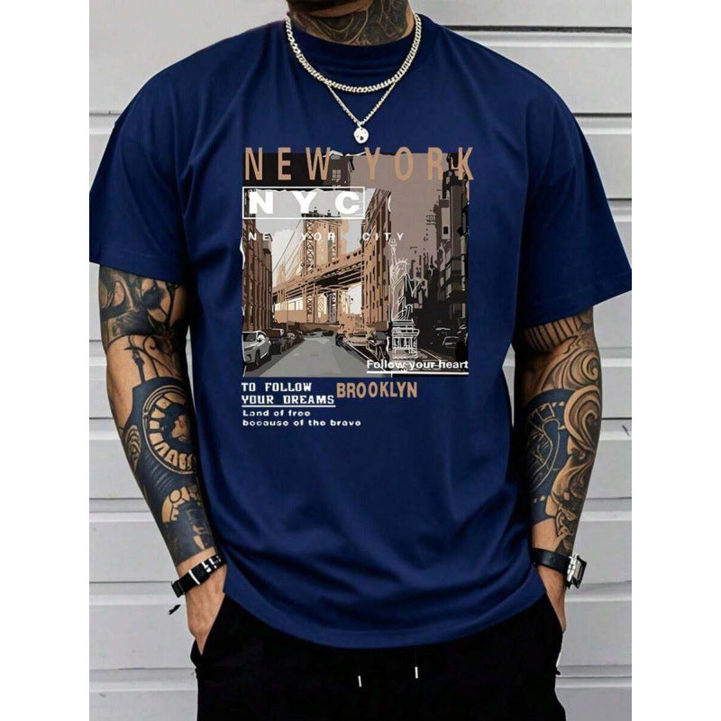 🏙️ TIJDELIJKE AANBIEDING: 52% KORTING! ✨ Urban Graphic T-shirt – New York City, zacht, relaxte pasvorm ✨