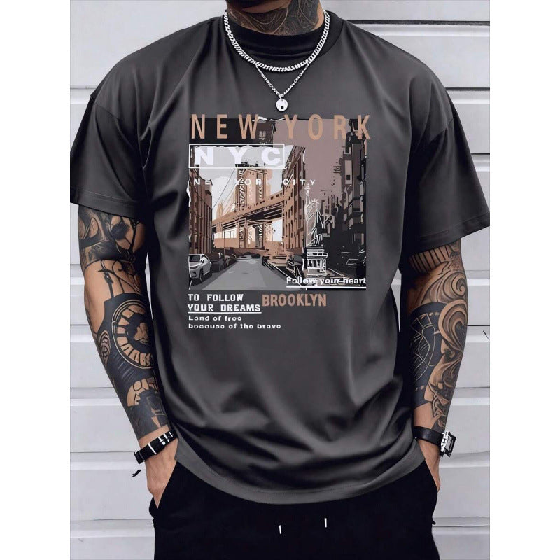 🏙️ TIJDELIJKE AANBIEDING: 52% KORTING! ✨ Urban Graphic T-shirt – New York City, zacht, relaxte pasvorm ✨