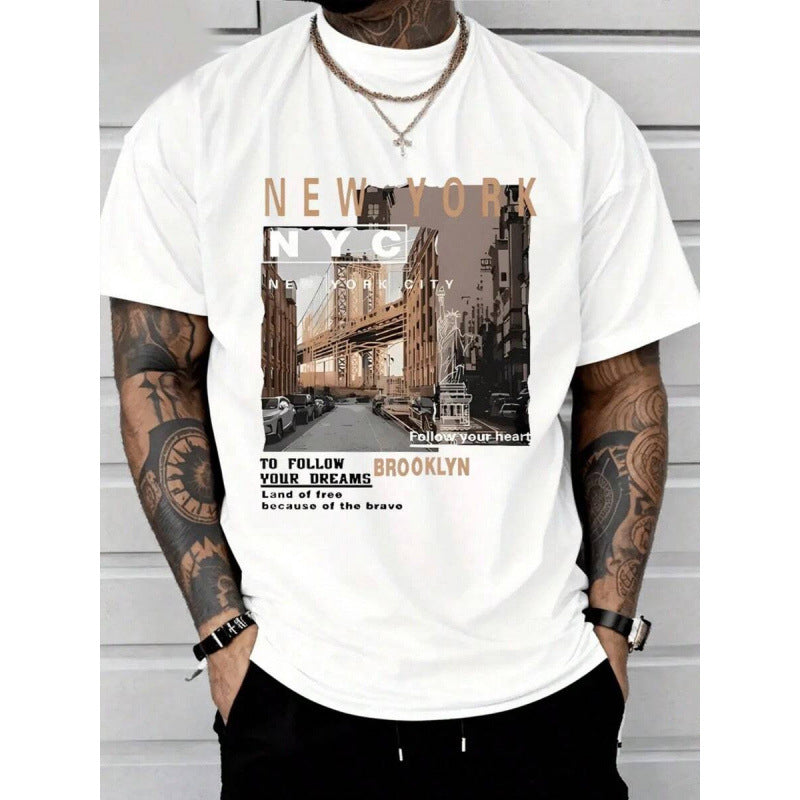 🏙️ TIJDELIJKE AANBIEDING: 52% KORTING! ✨ Urban Graphic T-shirt – New York City, zacht, relaxte pasvorm ✨
