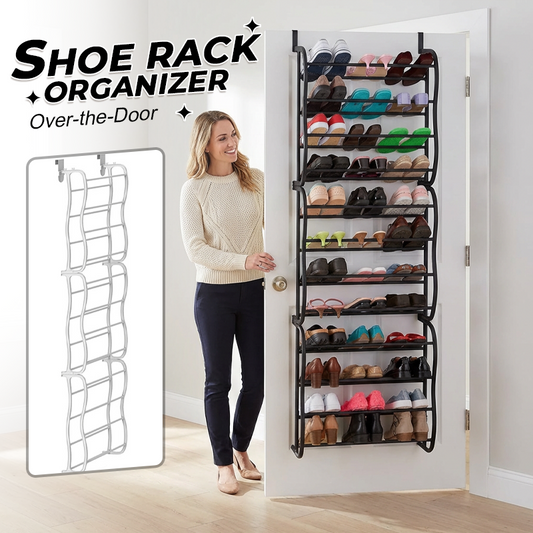👟 Schoenenrek voor achter de deur – 24 vakken, zonder gereedschap te monteren ✨