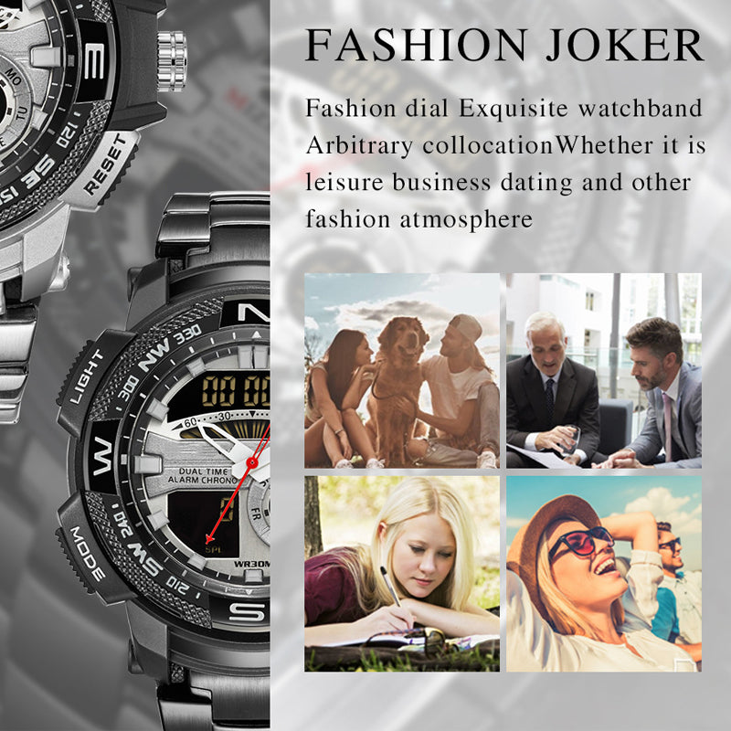 🎇 62% KORTING ⌚ Sporthorloge met dubbel display voor heren ✨