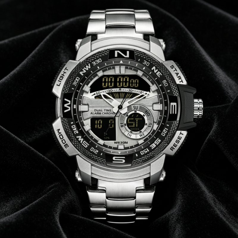 🎇 62% KORTING ⌚ Sporthorloge met dubbel display voor heren ✨