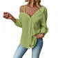 ✨ 50% korting 🌼 Casual off-shoulder overhemd met knopen voor dames 🌸
