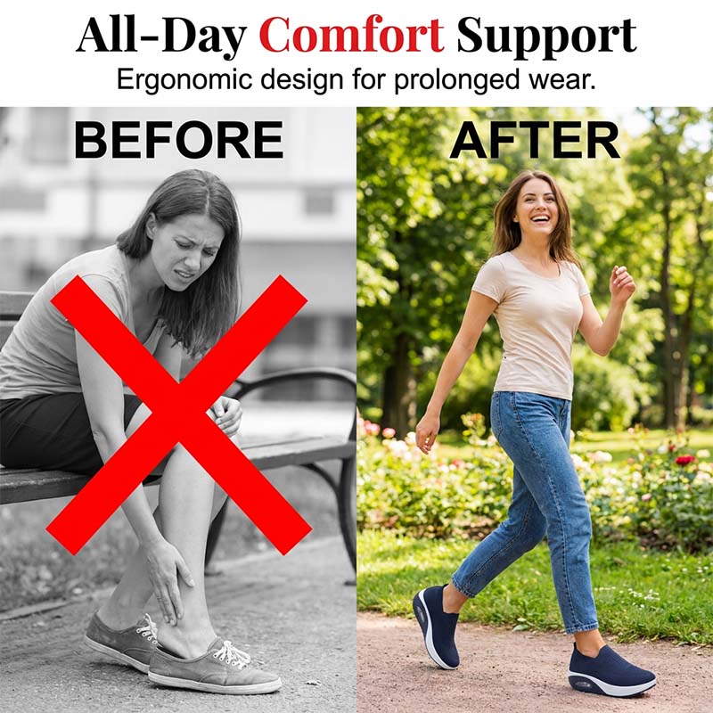 👟 Dames Instapschoenen met Air-Cushion (Luchtkussen) | Ademend & Pijnvrij Wandelen