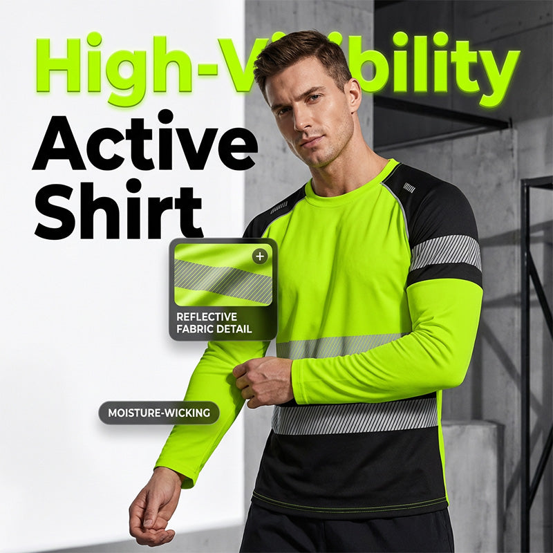 Herenshirt met print, ronde hals en lange mouwen